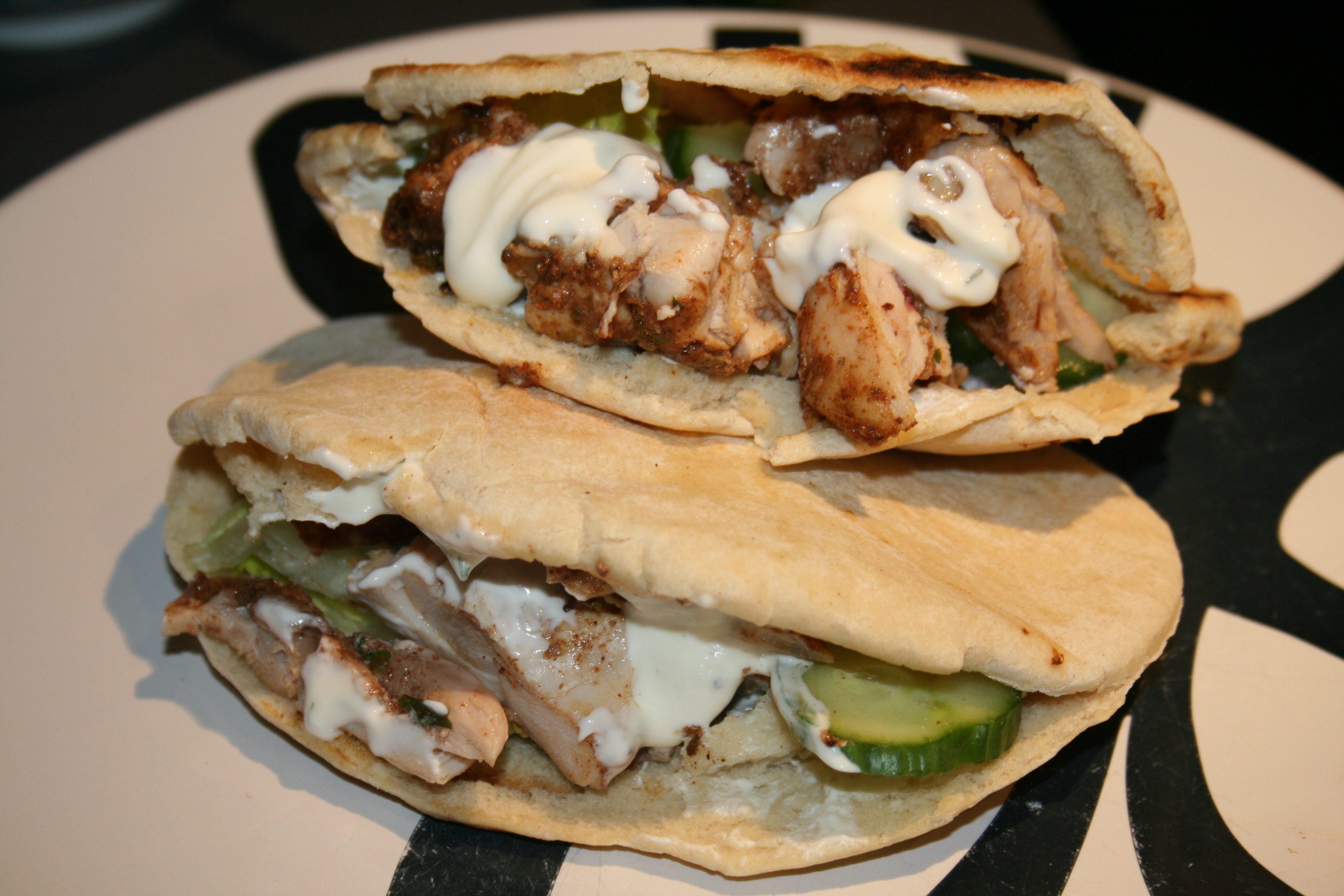 Greek chicken gyro kebab