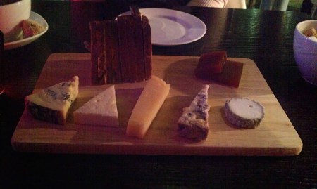 British artisan cheese board, walnut and raisin bread,quince jelly 5 cheeses: £10.50