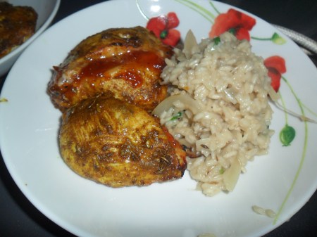 Mango chicken with spiced pilau