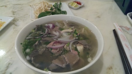 Cooked and raw beef Pho