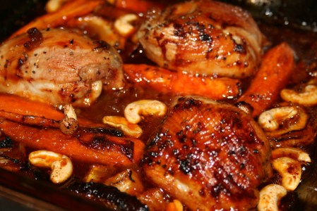 Citrus chicken with carrots and cashews