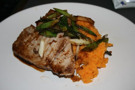 Tuna with soy and sweet potato